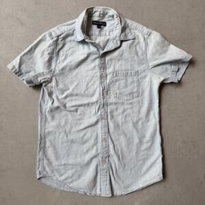 J.Crew Mercantile Light Blue Short Sleeve 100% Cotton Button-Up Shirt Small